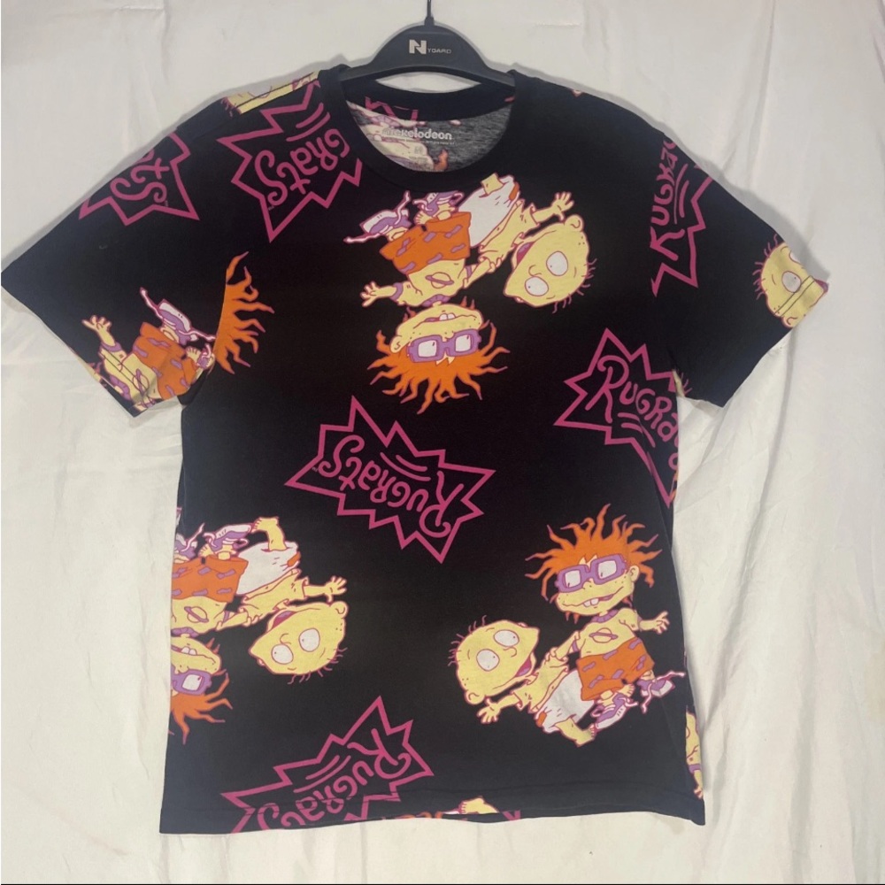 Nickelodeon Black and Pink Short Sleeve Tee with Vibrant Design
